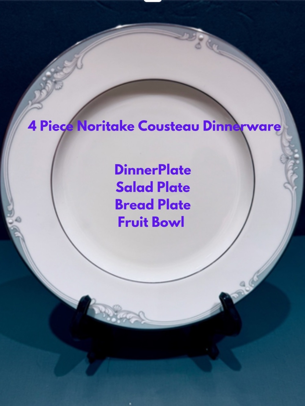 4 Piece Noritake Cousteau Fine Bone China Dish Set.